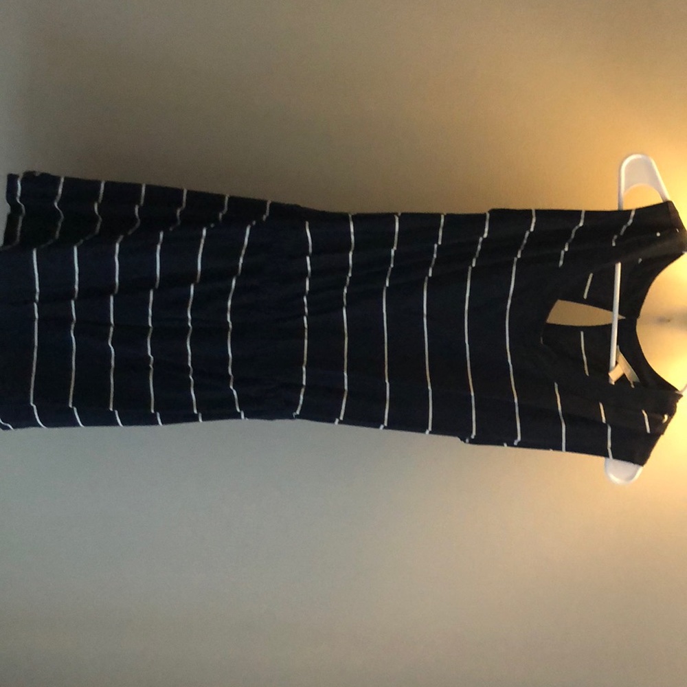 Navy and white summer dress